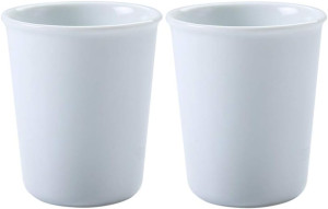 2 Pcs Simple White Ceramic Mouthwash Cups, Bathroo...