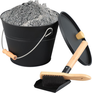FEED GARDEN Mini Ash Bucket with Lid,Shovel,Broom...