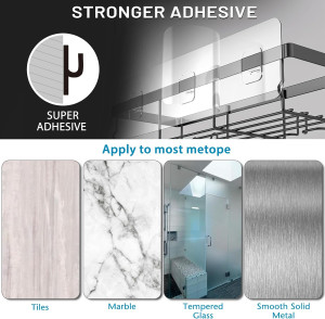 Moforoco Adhesive Shower Caddy Organizer Shelves R...