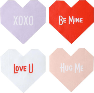 Heart Shaped Napkins - 60 PK - Heart Napkins for V...