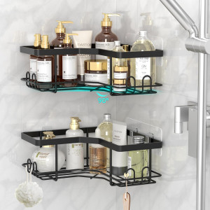 FLATTERMONN 2 Pack Corner Shower Caddy,Strong Adhe...