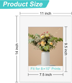 Phinus 8 Pack Picture Mats for Frames, Acid Free 1...