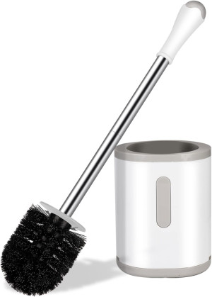 Compact Toilet Brush & Holder, Stainless Steel Han...