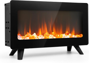 16" Freestanding Electric Fireplace Heater - Fire...