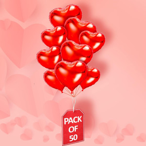 Love Balloons Red- 50Pcs 10inch Foil Heart Balloon...