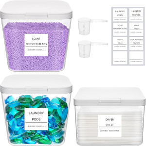 Lifewit 3 Pack 0.72 Gal Laundry Pods container & 0...