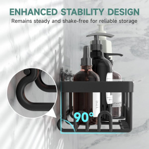 Veken Stainless Steel Shower Caddy 6-Pack, Adhesiv...