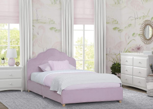 Upholstered Twin Bed, Rose Pink