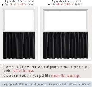 PANELSBURG Small Window Curtains for Bathoom,Half...