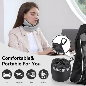WANDER PLUS® Travel Pillow, 100% Pure Memory Foam...