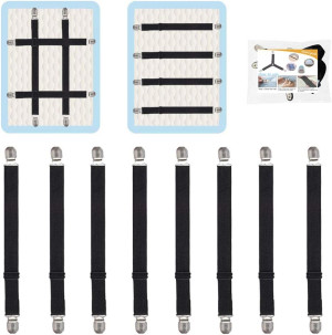Adjustable Bed Sheet Straps Clips, Elastic Mattres...