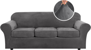 H.VERSAILTEX 4 Pieces Thick Velvet Sofa Covers Cou...