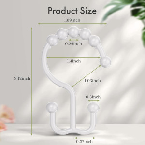 Amazer Plastic Shower Curtain Hooks, Shower Curtai...
