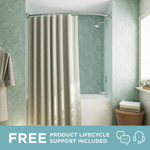 Zenna Home Curved Tension Shower Curtain Rod, Rust...