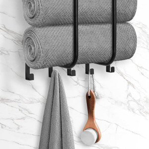 SUNZOS Towel Racks for Bathroom, Towel Rack Wall M...