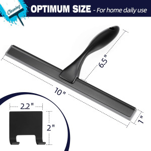 Shower Squeegee, 10-Inch Matte Black Squeegee, All...