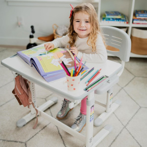 Mount-It! Kids Desk and Chair Set Height Adjustabl...