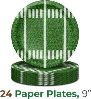 Football Party Supplies Kit Serve 24, Includes: Bi...