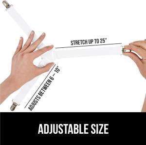 Gorilla Grip Bed Sheet Straps, Adjustable Elastic...