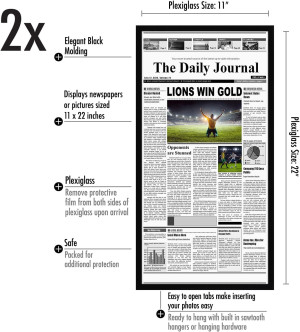 Americanflat 11x22 Newspaper Frame Set of 2 - Disp...