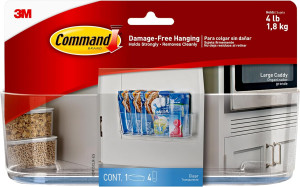 Command Large Caddy, Clear, with 4 Clear Indoor St...