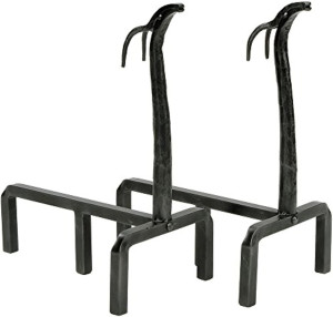 Deer Wrought Iron Fireplace andirons Pair, Graphit...