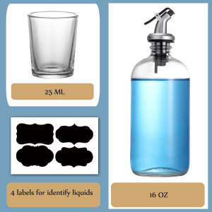 AOZITA 16-Ounce Glass Mouthwash Dispenser - Clear...