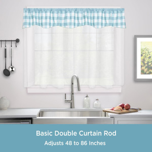 Kenney Adjustable Basic Double Curtain Rod, 48-86...