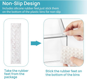 Vtopmart 4 Pack Clear Stackable Storage Drawers, 4...