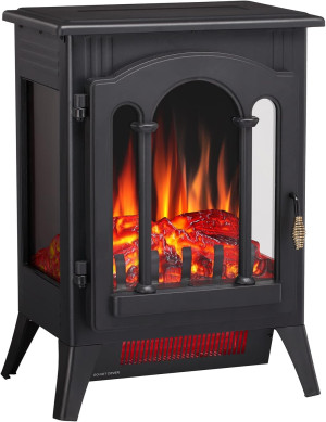 Joy Pebble Compact Electric Fireplace Heater, Free...