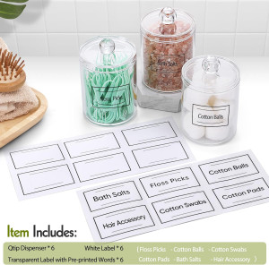 AOZITA 6 Pack Qtip Holder Dispenser for Cotton Bal...