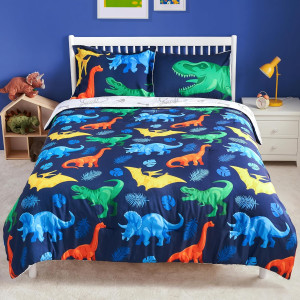 Joiedomi Kid Twin Comforter Set - 5 Piece Dinosaur...