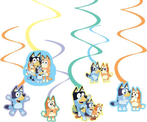 Stunning Bluey Spiral Decorations (Pack of 12) - M...