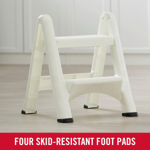 Rubbermaid Two-Step Folding Foot Stool, 14-Inch Hi...