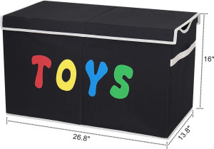 Toy Box Chest, Collapsible Sturdy Storage Bins wit...