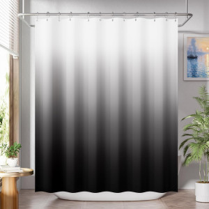 AmazerBath Shower Curtain, Cloth Ombre Black Showe...
