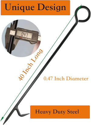 Fire Poker for Fireplace. 40 in Heavy Duty Firepla...