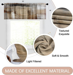 Emvency 2 Pack Valances Window Treatments, Brown A...