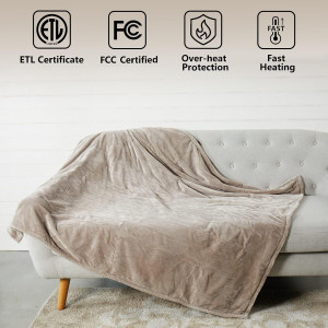 Tefici Electric Heated Blanket Throw, Super Cozy S...