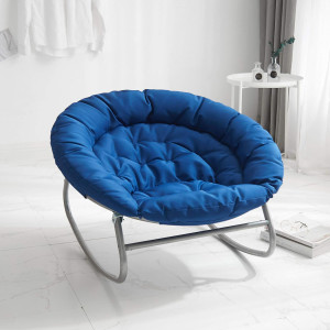 Urban Shop Rocking Saucer Chair,Microfiber, Navy B...