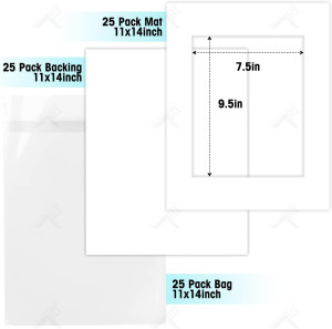 Golden State Art, Acid Free, Pack of 25, 11x14 Whi...