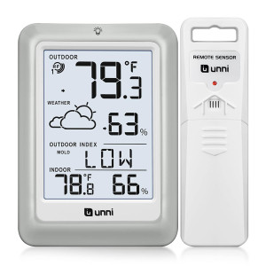 Indoor Outdoor Thermometer Hygrometer Wireless Wea...