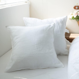 Simple&Opulence 100% Washed Linen Euro Shams Basic...