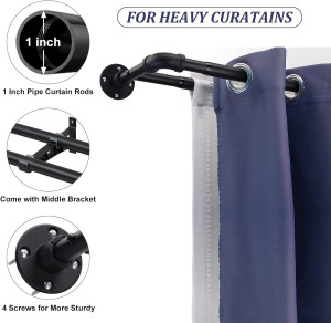 Double Curtain Rods for Windows 66 to 120-1 Inch H...