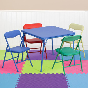 Flash Furniture Mindy Kids 5-Piece set Folding Squ...