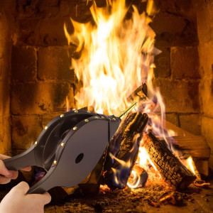 Oak Leaf Fire Bellows, 15.5" x 7" Fireplace Bellow...