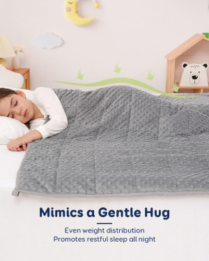 Kivik Weighted Blanket 3lbs, Small Minky Dotted Bl...