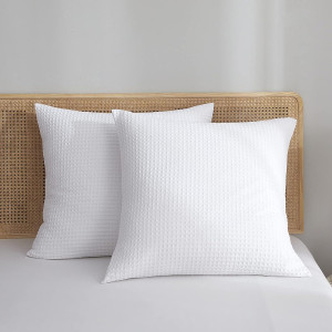 PHF Ultra Soft Waffle Weave Euro Shams Pillow Cove...