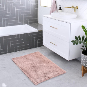 FRESHMINT Chenille Bathroom Rugs Mat 24"x17", Non-...