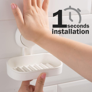 LEVERLOC Soap Dish Holder for Shower Suction Cup W...